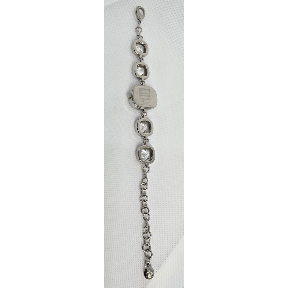 Women's Ecko Unltd Rectangle Silver Tone Crystal Rhinestone Bracelet Watch 04 - Picture 8 of 10
